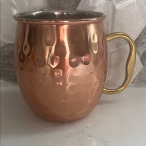 Godinger Copper Hammered Mug with Gold Handle